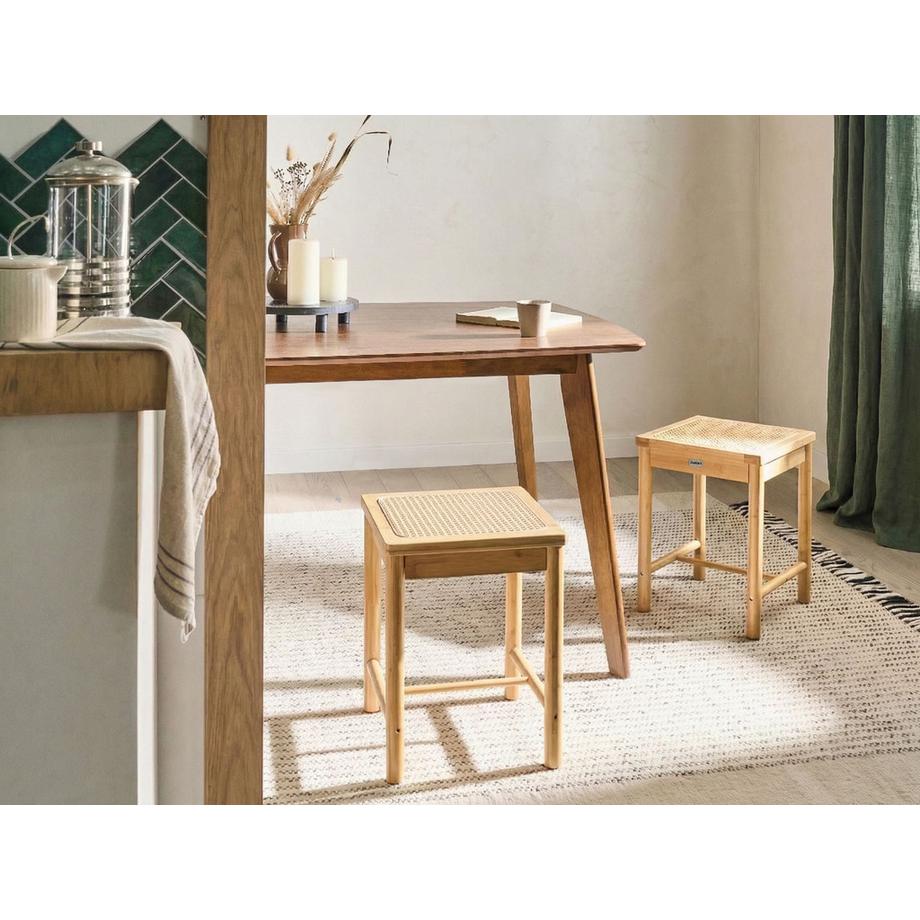 Beliani Set di 2 sgabelli en Bambù Boho EVIRES  