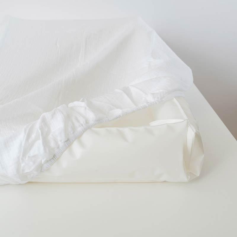 PAPATE  Housse de Matelas à Langer en Coton Bio Blanc 