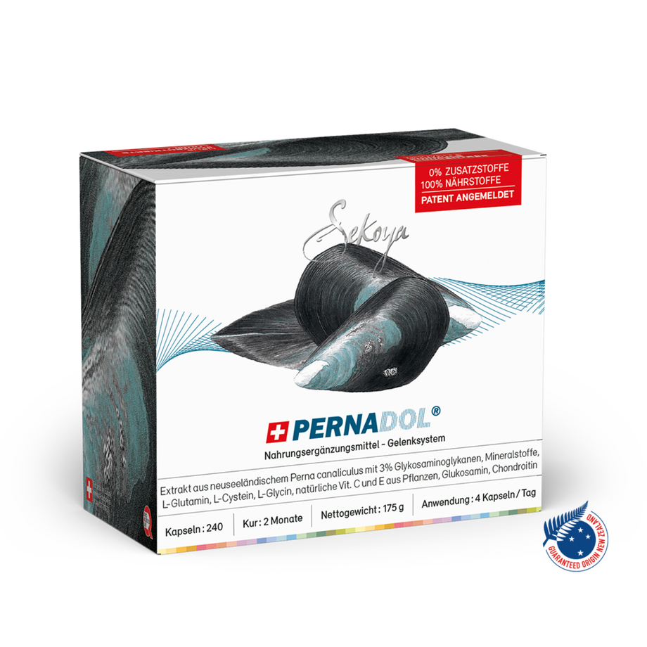 Sekoya Swiss  Pernadol 240 Kapseln | Perna canaliculus, Glucosamin, Chondroitin | Gegen Arthrose 