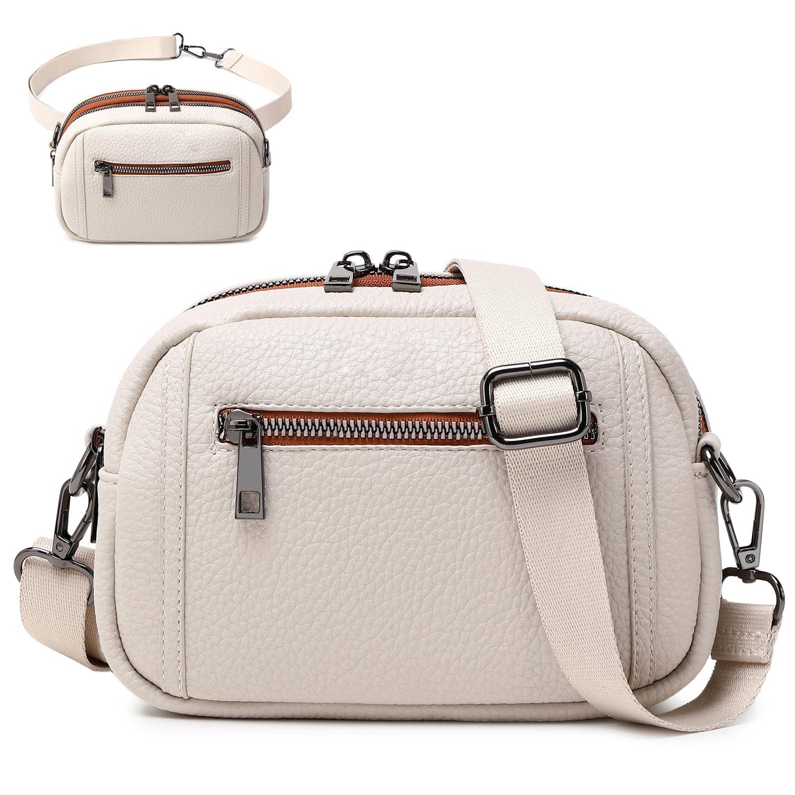 Image of Bauchtasche Stylisch Brusttasche Crossbody Bag Breiter Herren Offwhite
