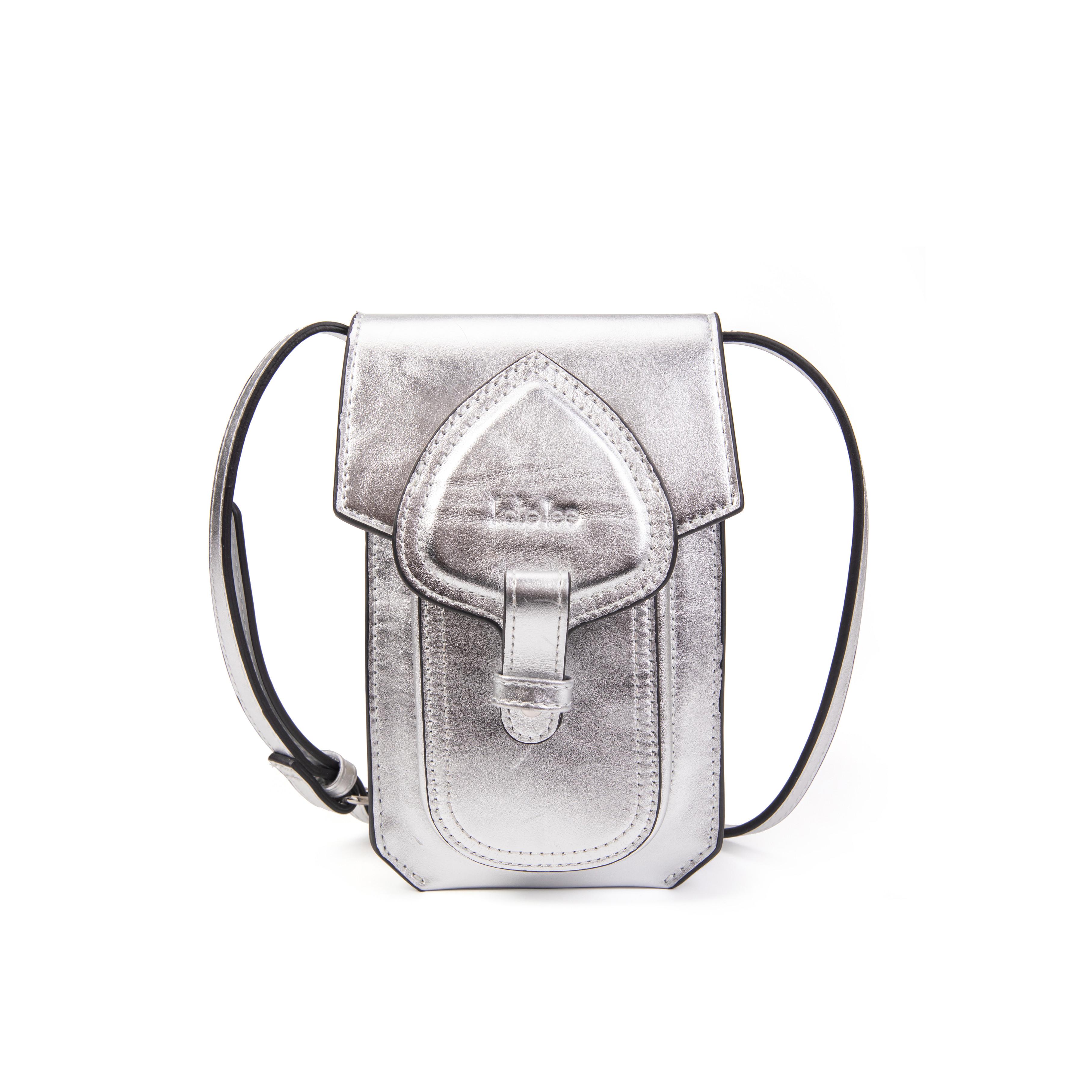 Image of Emelyne Leder-handytasche Silver Damen Silber ONE SIZE