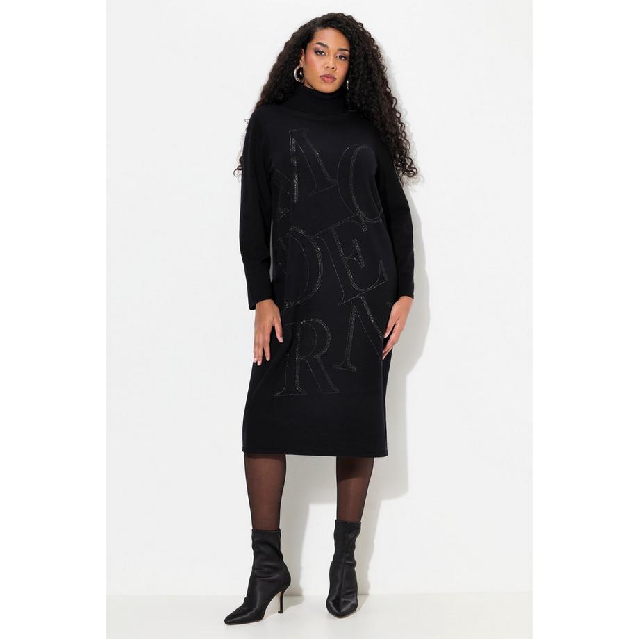 Ulla Popken Abito in maglia Lettere Collo Alto Maniche Lunghe  