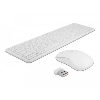 DeLock  12703 Tastatur Maus enthalten RF Wireless QZERTY Deutsch Weiß 