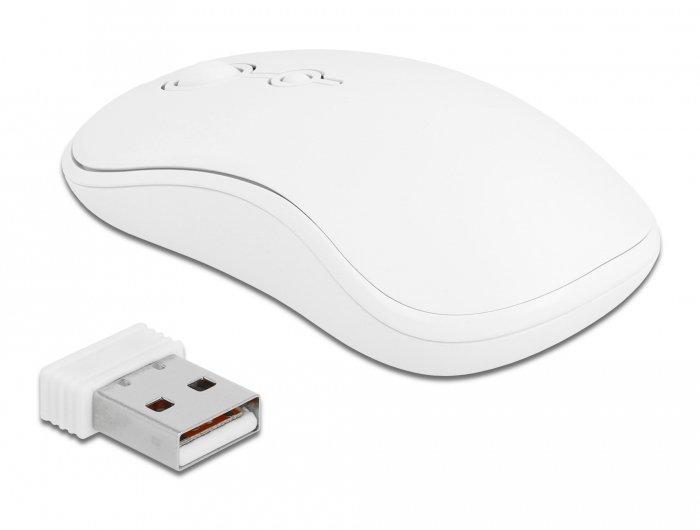 DeLock  12703 clavier Souris incluse RF sans fil QZERTY Allemand Blanc 