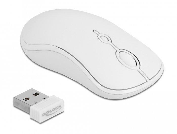 DeLock  12703 clavier Souris incluse RF sans fil QZERTY Allemand Blanc 