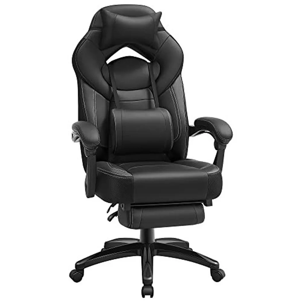 Pricenet – Ergonomischerer Gaming-Stuhl mit Fußstütze und Lordosenstütze, 120cm
