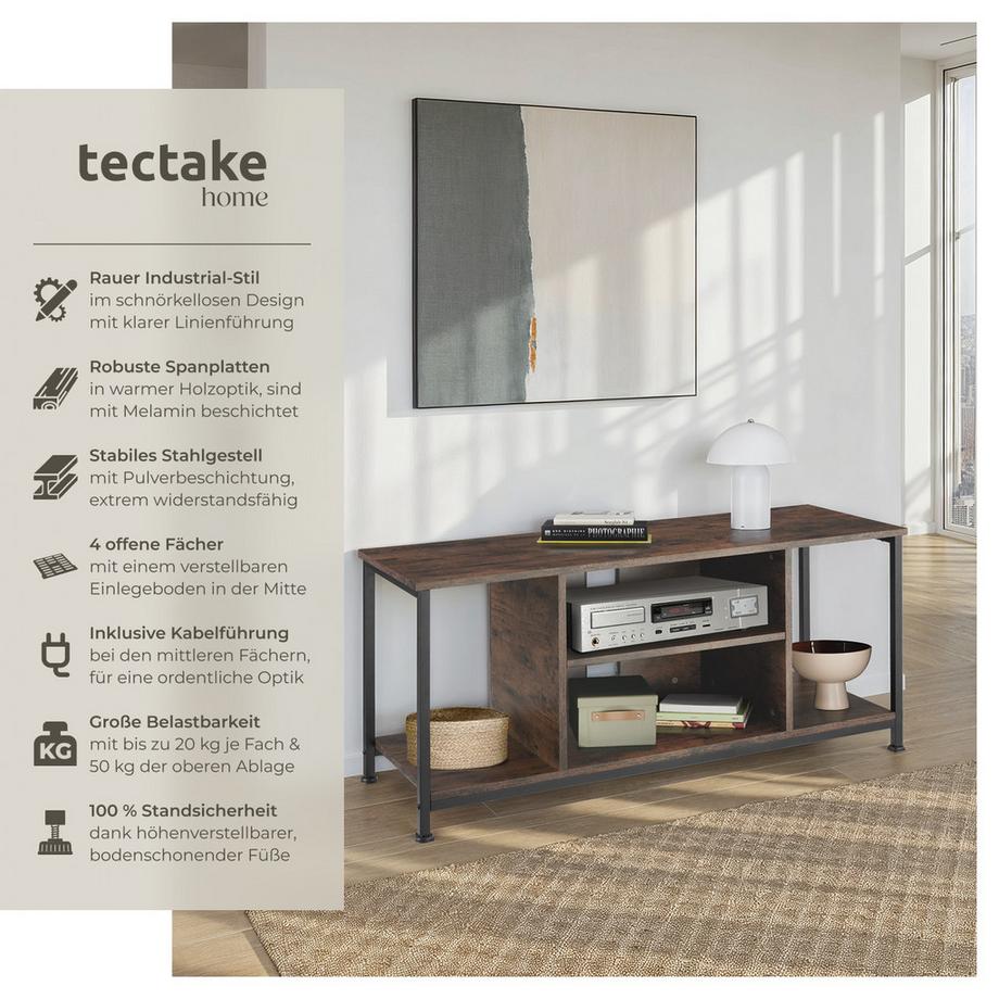 Tectake TV-Regal Austin Industrial Style Holz und Stahl  