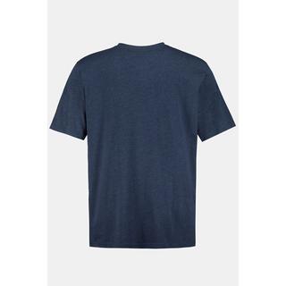 JP1880  T-shirt basic con scollo a V blu medio mélange 