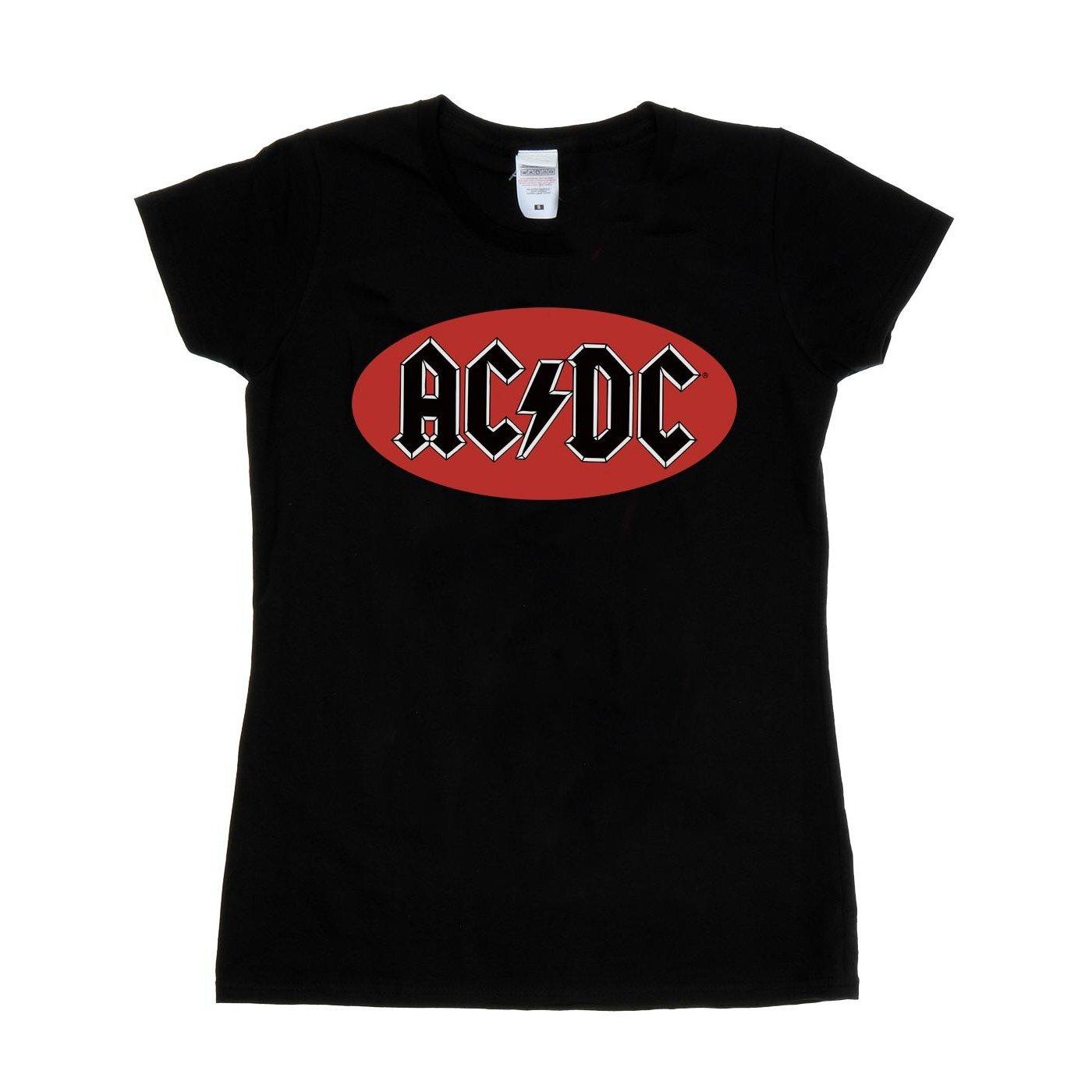 Image of Acdc Red Circle Logo Tshirt Damen Schwarz XXL