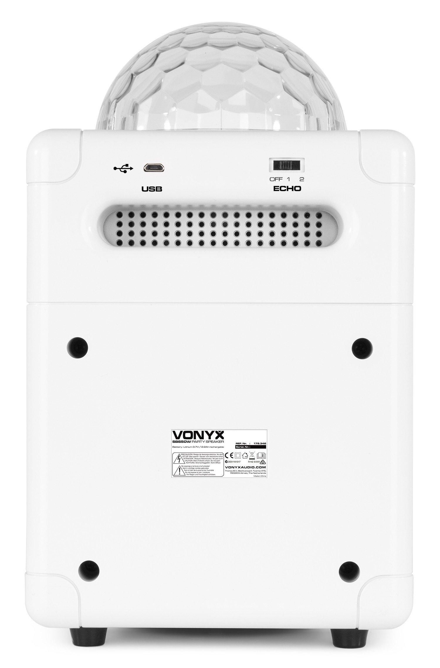Vonyx  SBS50W Lautsprecher Weiß Verkabelt & Kabellos 50 W 
