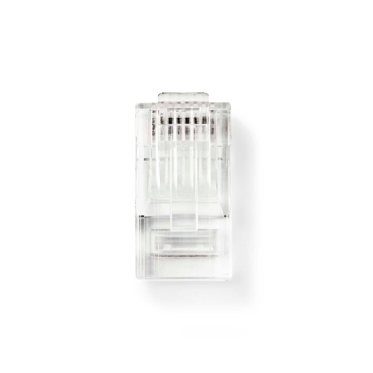 Image of Rj45-stecker | Männlich | Verseilte Utp Cat5 | Gerade | Vergoldet | 10 Stk. | Pvc | Transparent | Schachtel Unisex