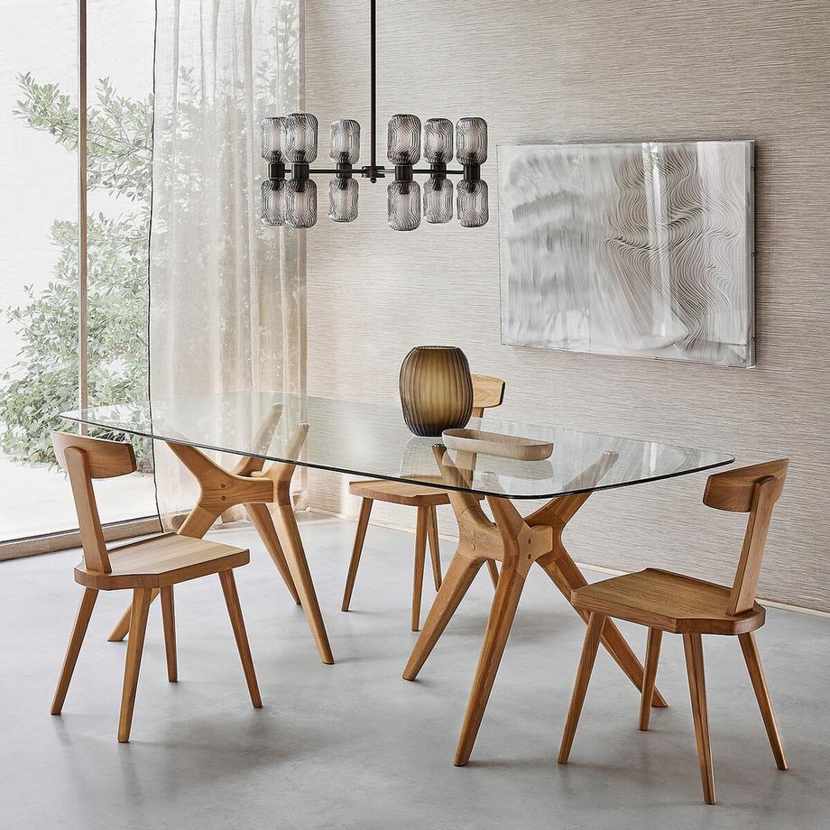 AM.PM Table rectangulaire verre et chêne  