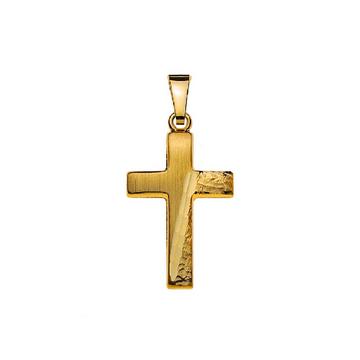 Balken-Kreuz Gelbgold 750, 18x12mm