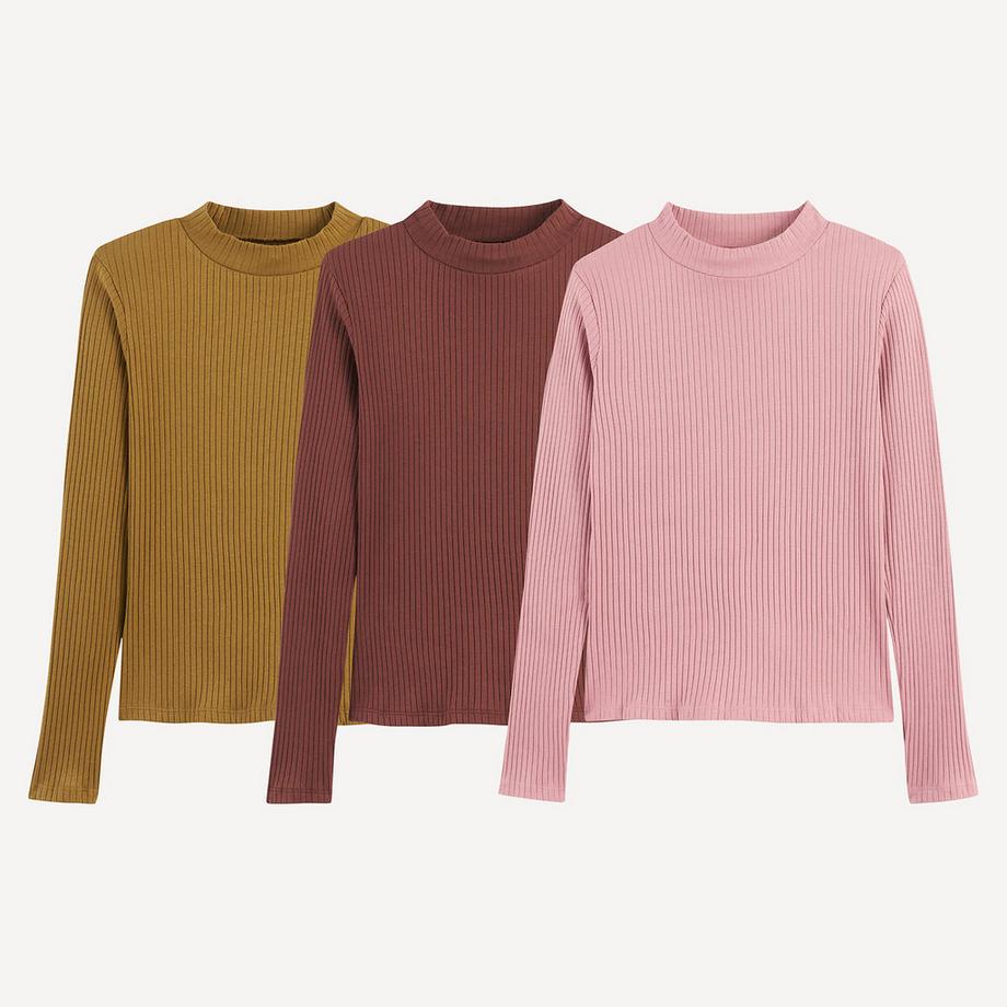 La Redoute Collections  Lot de 3 sous pulls col montant 