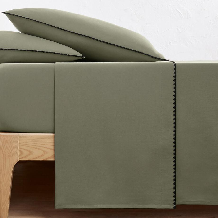 La Redoute Intérieurs Drap plat Merida uni en coton lavé  