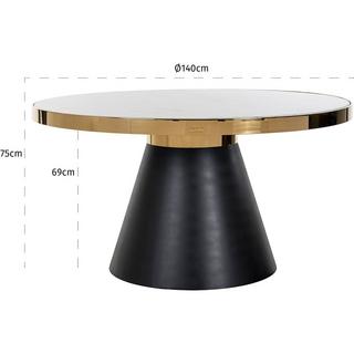 mutoni Table à manger Odin or noir 140  