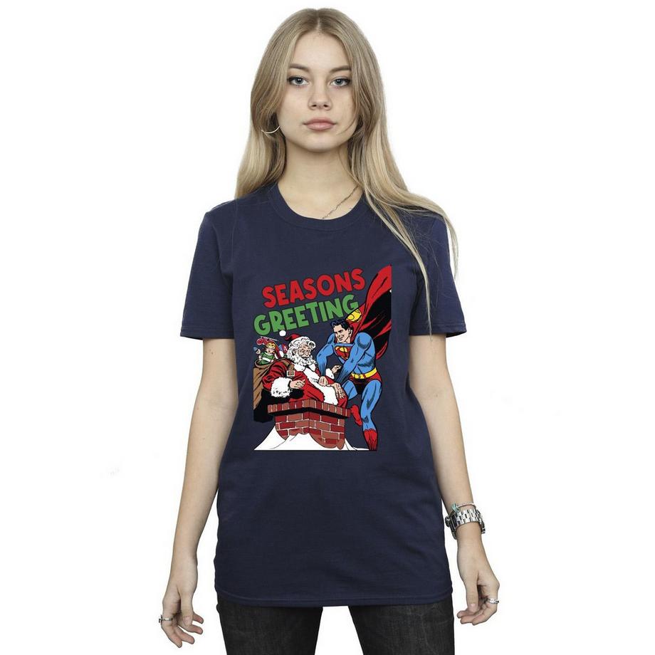 DC COMICS Superman Weihnachtsmann Print T-Shirt  