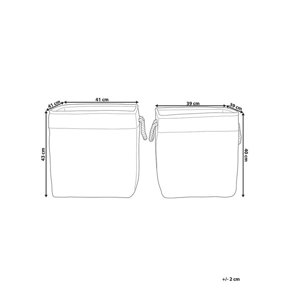 Beliani Lot de 2 paniers en Tissu Traditionnel TUGUL  