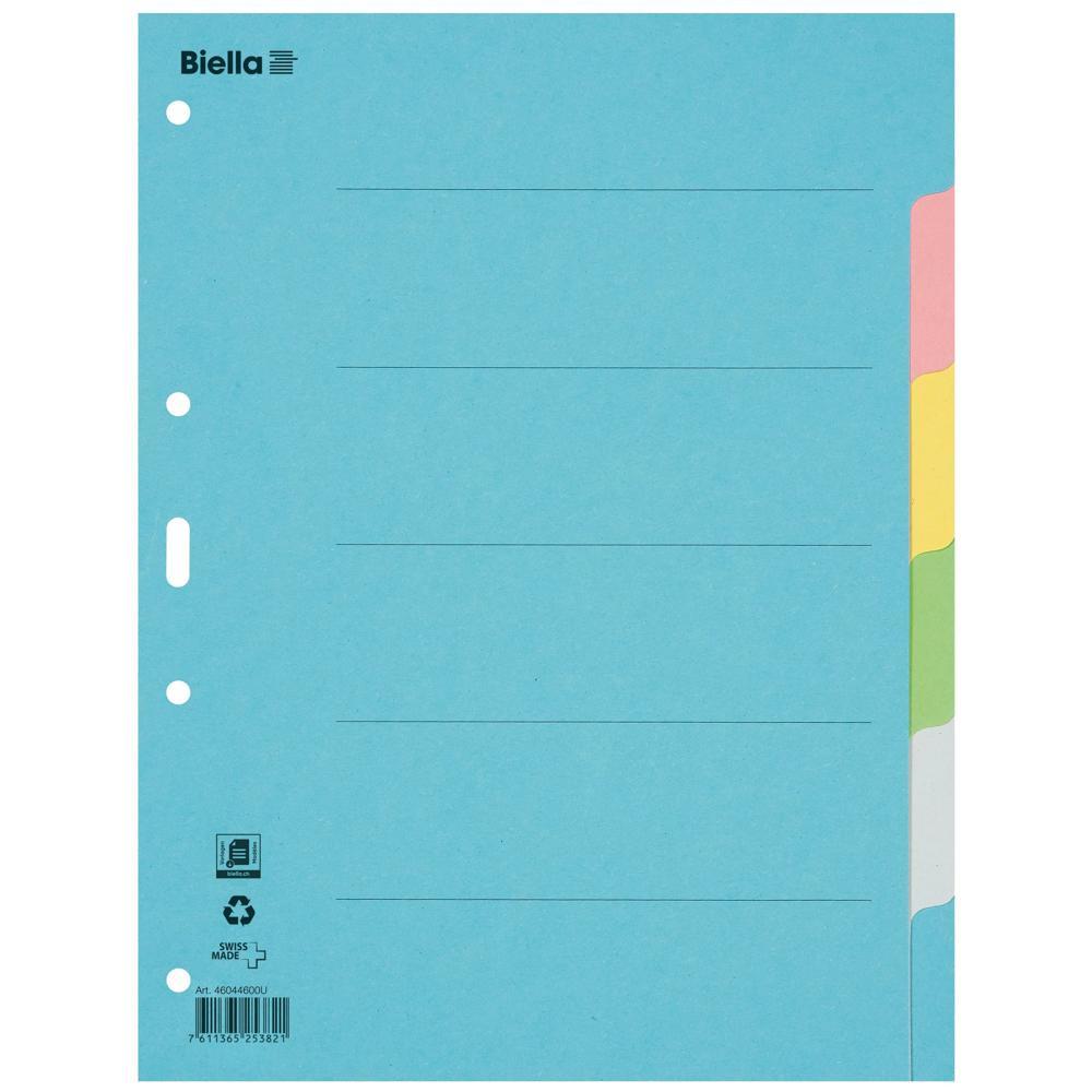 Image of Recycling-karton Register Blanko, Teilung 1-6 - X 25 Unisex Weiss A4