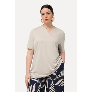 Ulla Popken  T-Shirt, Tunika-Ausschnitt, Halbarm, Modalmix 