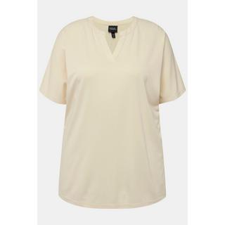 Ulla Popken  T-Shirt, Tunika-Ausschnitt, Halbarm, Modalmix 