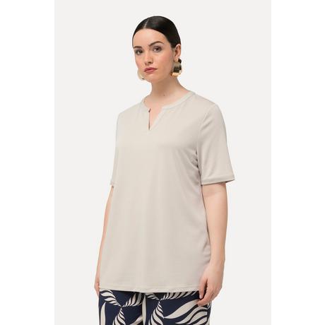 Ulla Popken  T-Shirt, Tunika-Ausschnitt, Halbarm, Modalmix 