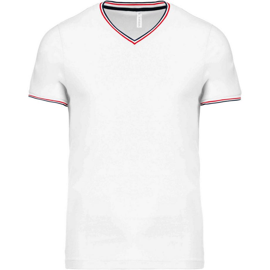 t-shirt aille piquée col v