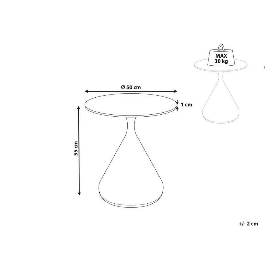 Beliani Table d'appoint en Pierre frittée Moderne HAIWEE  