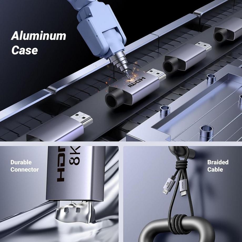 UGREEN  UGREEN HD171 Câble HDMI 2.1 8K, 1m - Gris 