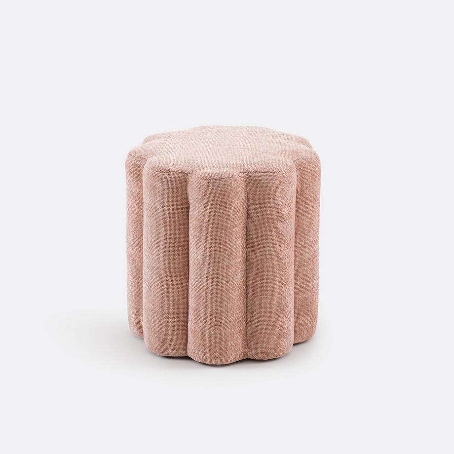 Pouf tissu texturé