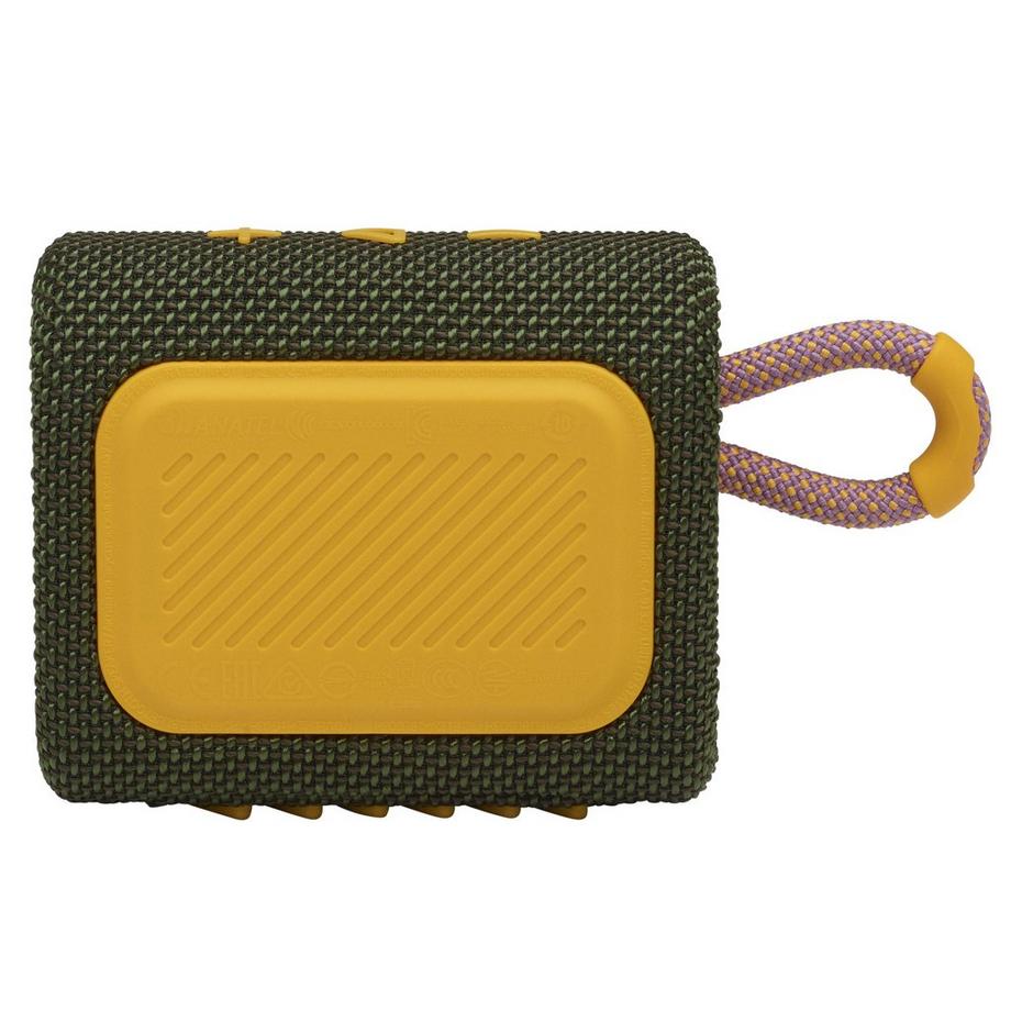 JBL GO3 

 Go 3 Wasserdichter kabelloser tragbarer Bluetooth-Lautsprecher Grünes und lila Logo 