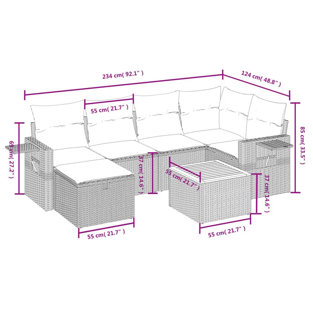 VidaXL Ensemble de canapés de jardin rotin synthétique  