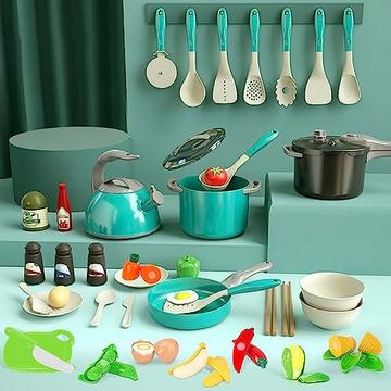 Ensemble de jouets de cuisine 41 pièces, jeu de rôle pour enfants, jouet de simulation de cuisine, ustensiles de cuisine, kit de jouets de poêle, accessoires de cuisine, casseroles et poêles