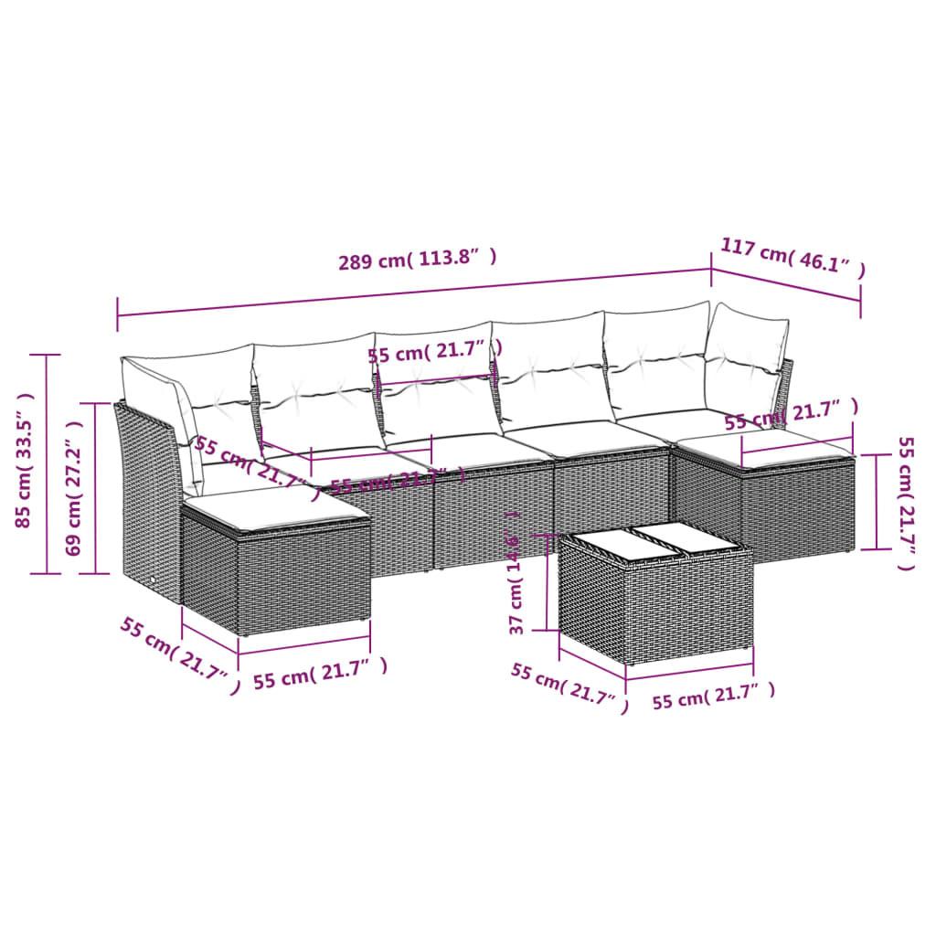 VidaXL Ensemble de canapés de jardin rotin synthétique  