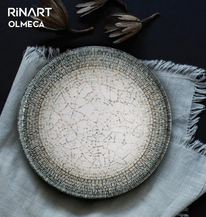 Rinart Piatto da cena - Olmeca -  Porcellana - 28 cm- set di 6  