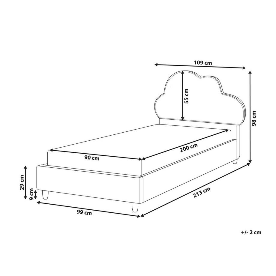 Beliani Lit d'enfant en Velours Moderne BELLEVUE  