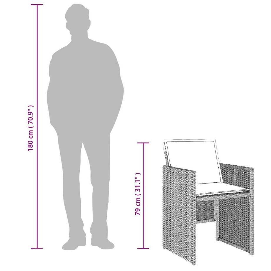 VidaXL Gartenstuhl poly-rattan  