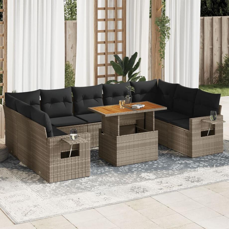 VidaXL Ensemble de canapés de jardin rotin synthétique  