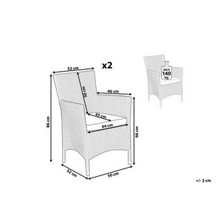 Beliani Set di 2 sedie en Rattan sintetico Classico ITALY  