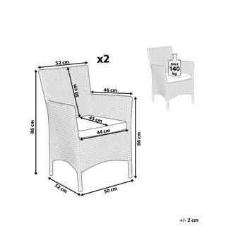 Beliani Set mit 2 Stühlen und Sitzkissen aus PE Rattan Klassisch ITALY  