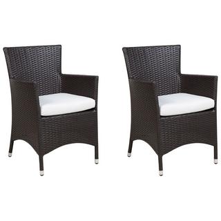 Beliani Lot de 2 chaises en Polyrotin Traditionnel ITALY  