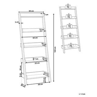 Beliani Bücherregal mit 5 Fächern aus MDF-Platte Skandinavisch MOBILE TRIO  