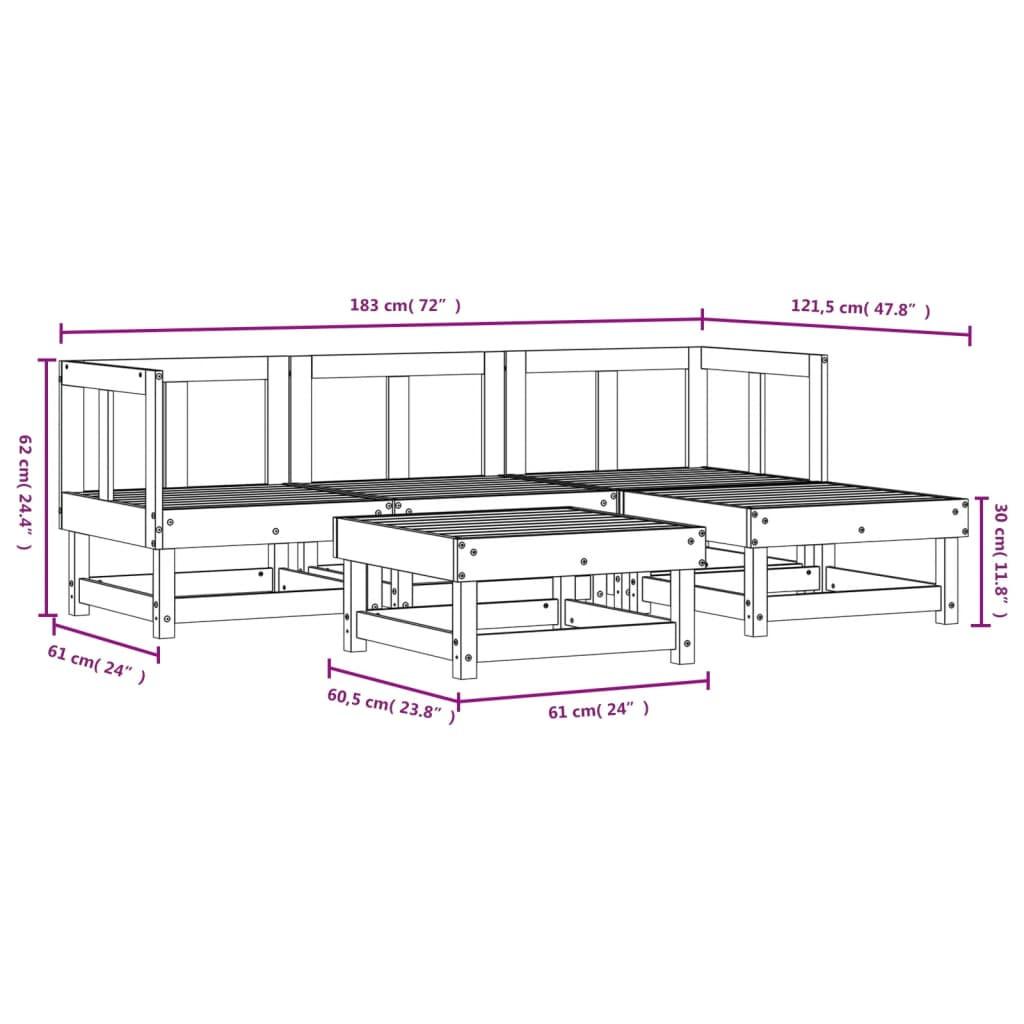 VidaXL set mobili da giardino Legno di pino  