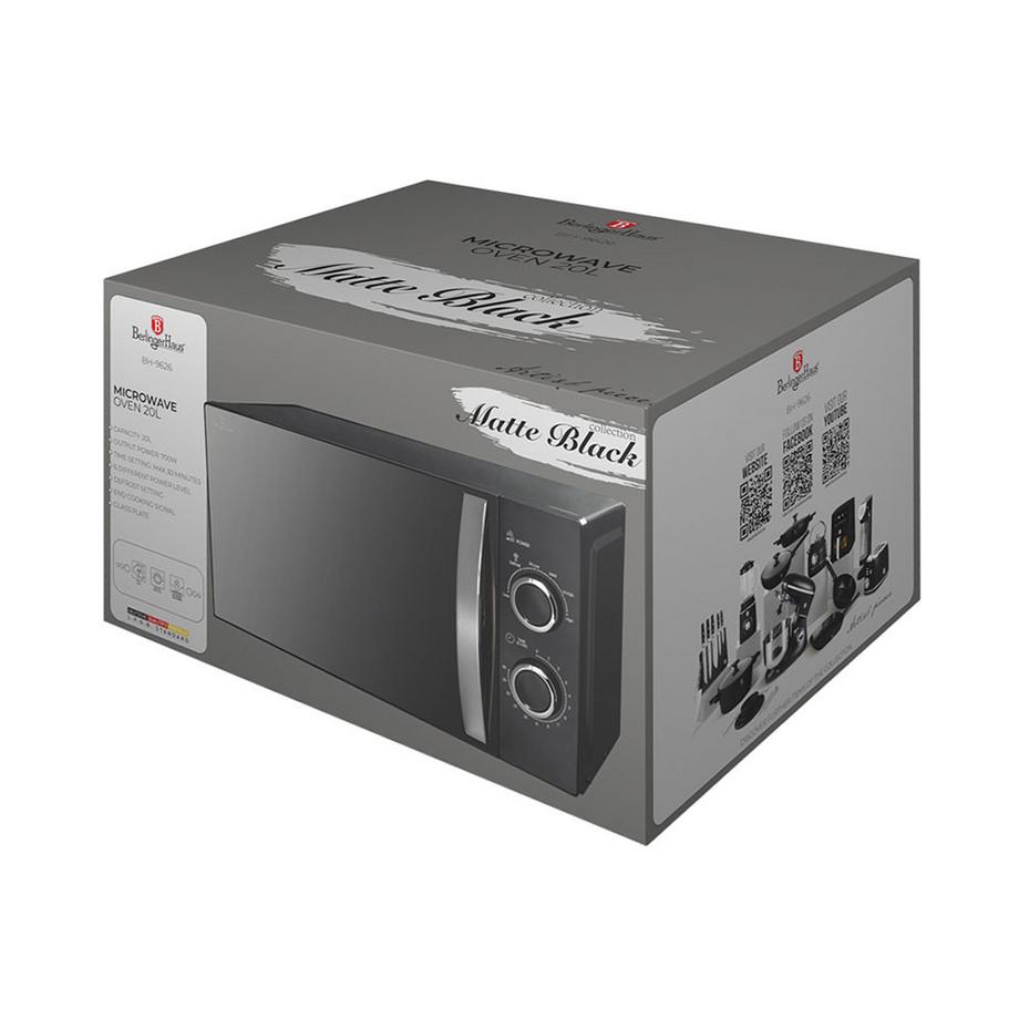 Berlinger Mikrowelle 20L 1200W Black Silver Collection  