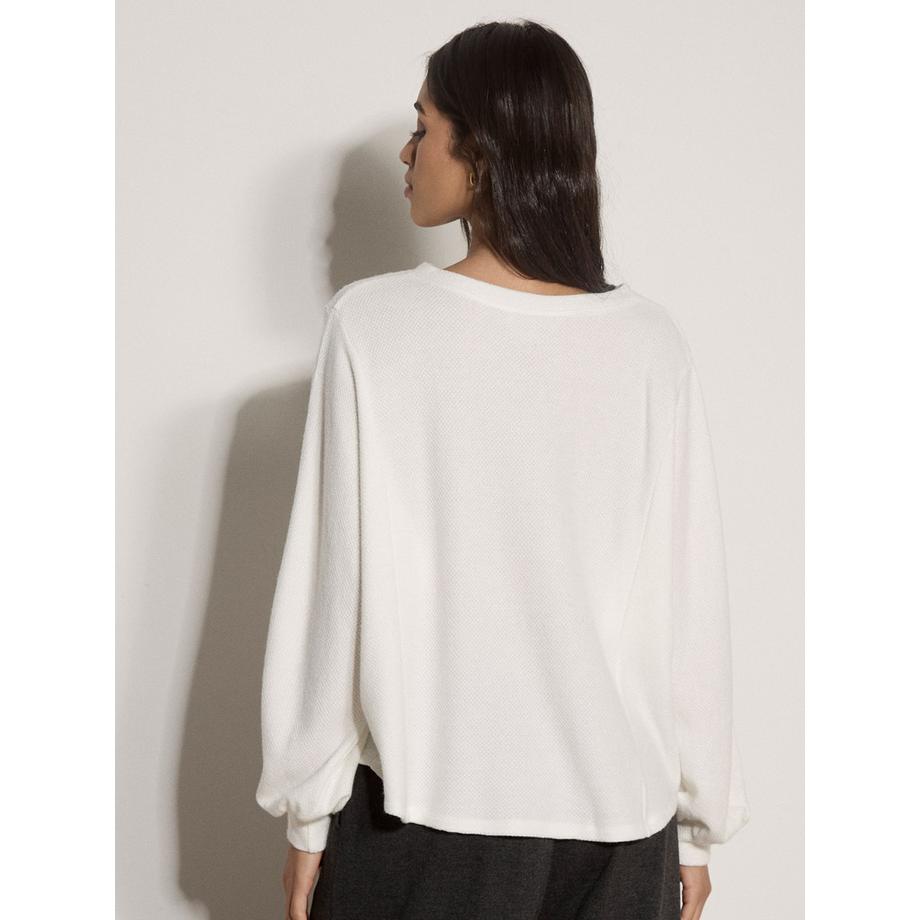 APRICOT Top in maglia a coste con collo a bottoni  
