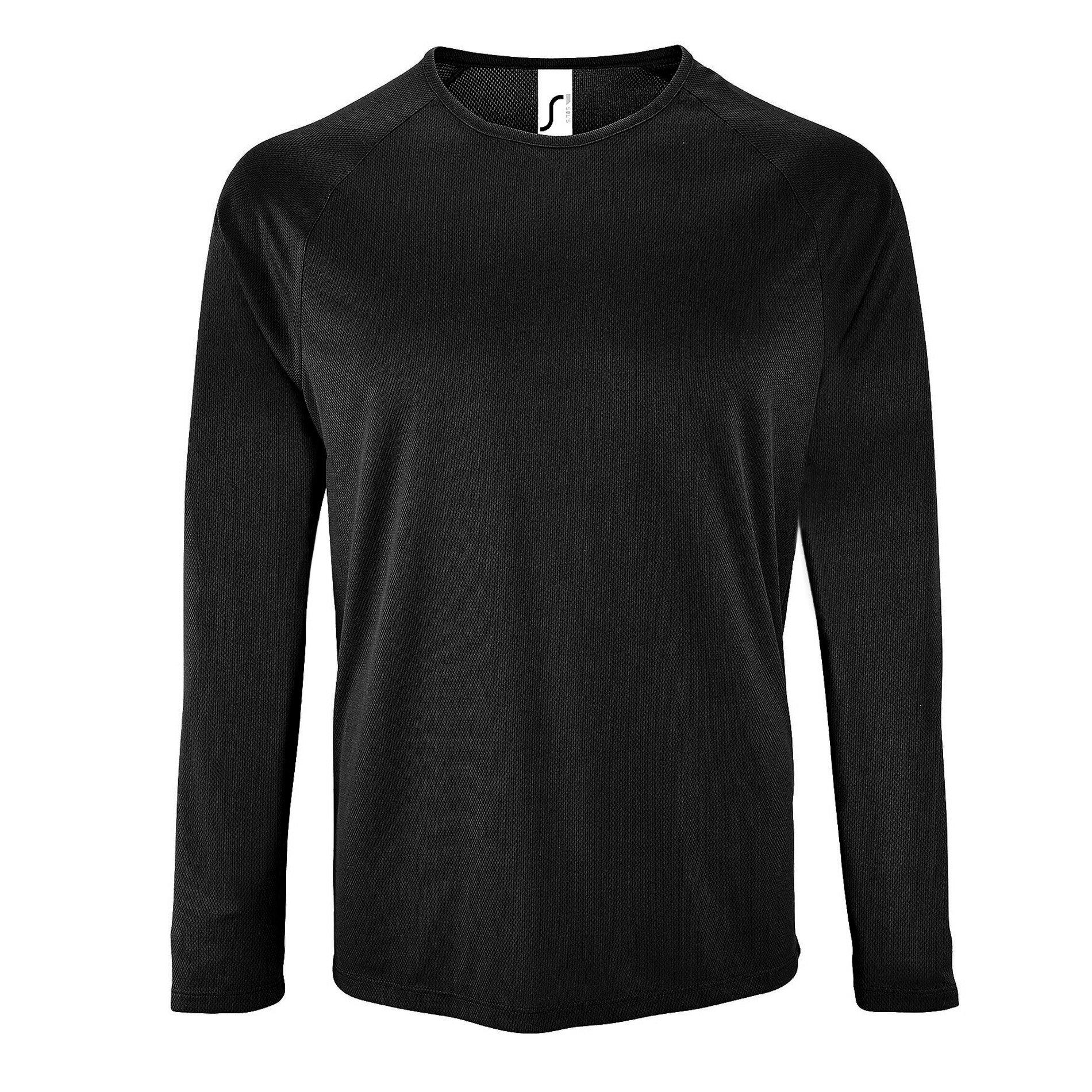 Image of Performance Tshirt Sporty, Langärmlig Unisex Schwarz 3XL