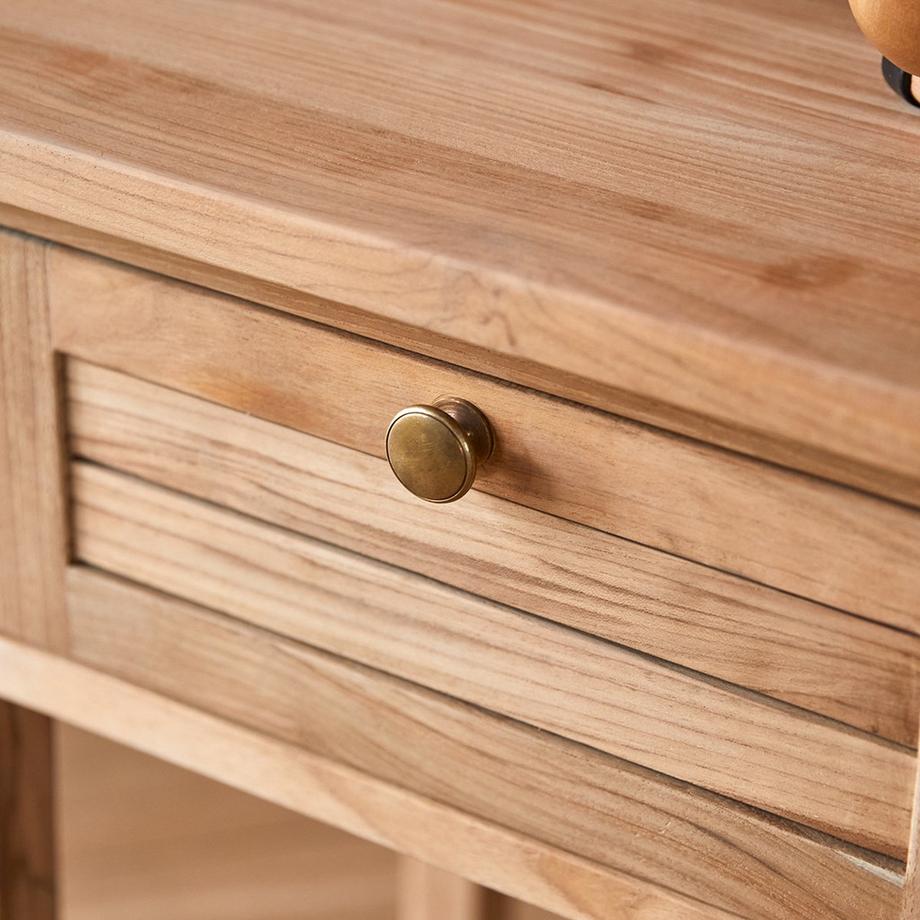 Tikamoon Kinderbett-Nachttisch aus massivem Teakholz Suzette  