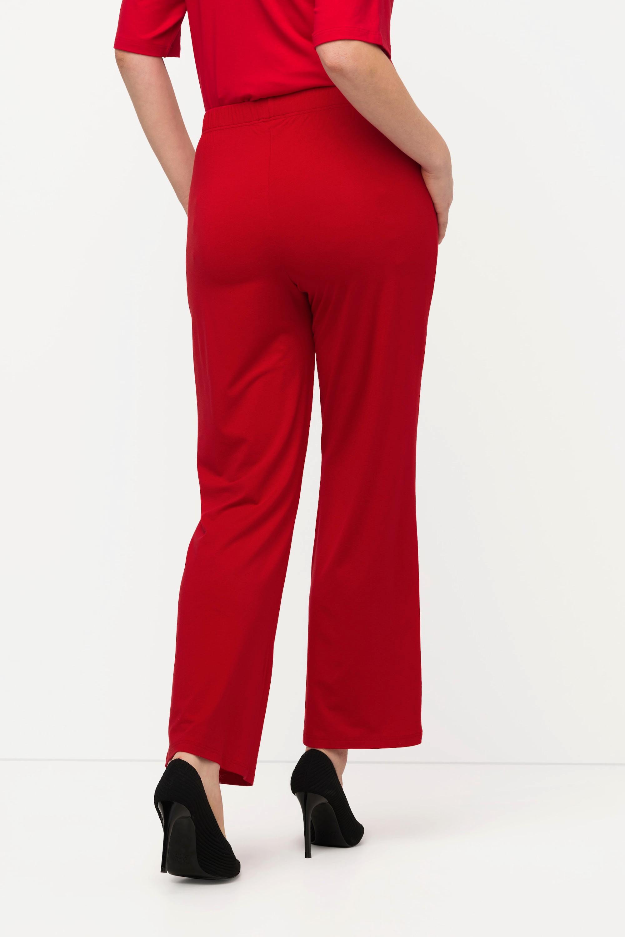 Ulla Popken  Pantaloni a 7/8 in jersey con taglio della gamba aderente e svasato e cintura elastica 