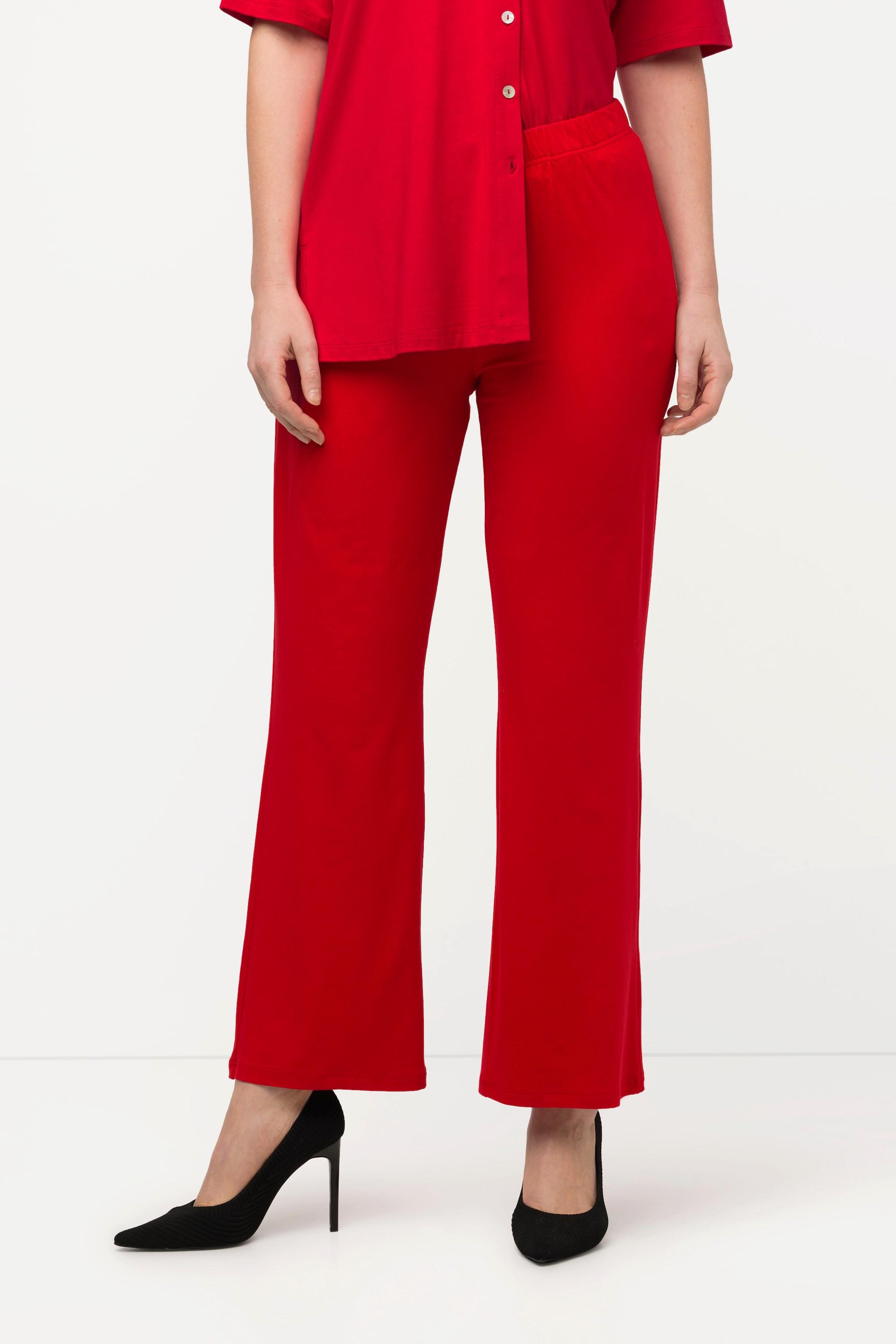 Ulla Popken  Pantalon 7/8 en jersey, jambes étroites et évasées, taille élastique 