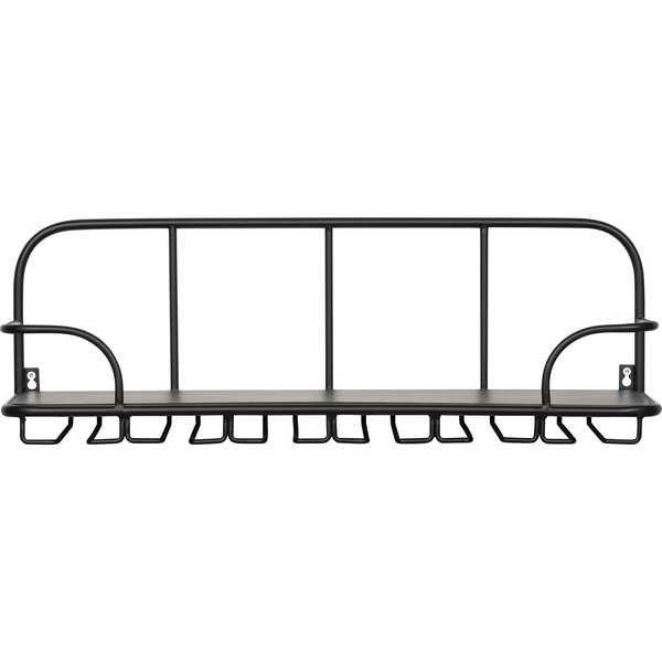 Image of Wandregal Hugo für Gläser Metall Holz Schwarz Wandregal Hugo für Gläser Metall Holz Schwarz